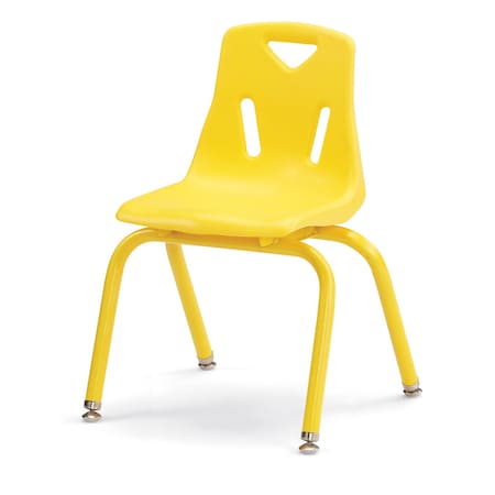 Jonti-Craft Berries Stacking Chairs with Powder-Coated Legs, 14 in. Ht, Set of 6, Yellow 8124JC6007